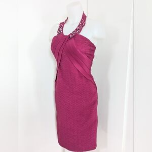 ROMEO & JULIET COUTURE NWT Roseberry Bodycon Halter Dress W/Gemstone Accents; M